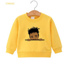 Sudadera con capucha para niño, con estampado Afro Americano, jersey blanco y amarillo de melanina, para primavera, Otoño e Invierno 2024 - compra barato