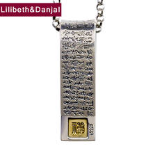 Colgante de amuleto de Buda para hombre y mujer, de Plata de Ley 925 pura, con letras, corazón, Sutra, cuerda de cuero negro, joyería P22 2024 - compra barato