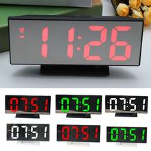 Digital LED Temperature Display Snooze Mirror Bedside Alarm HD Mirror Clock Timepiece Gift USB Charger Date Setting 2024 - buy cheap