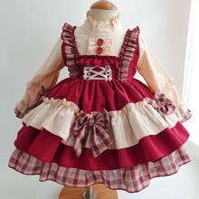 Autumn Winter New Spanish Lolita Princess Dress Long sleeve Lace Bow Cute Dresses For Girl Birthday Party Y3381 2024 - buy cheap