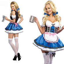 Disfraz de Oktoberfest Alemania, vestido elegante Dirndl para chica, fiesta de carnaval, cerveza tradicional bávaro, Cosplay de sirvienta 2024 - compra barato