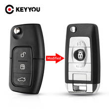 KEYYOU Key Shell Remote Case For Ford Fusion Focus Mondeo Fiesta Galaxy Automobile FO21 Blade 3 Button Modified Flip Car Key 2024 - buy cheap