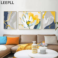 Modern Abstract Yellow Floral Oil Painting Wall Art Print Poster Pictures Canvas Painting for Living Room Home Interior Decor 2024 - buy cheap