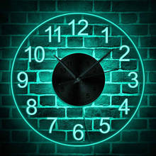 Arabic Numerals LED Illuminated Wall Clock Vintage Decorative Acrylic Round Wall Hanging Watch Home Decor Night Light Horologe 2024 - buy cheap
