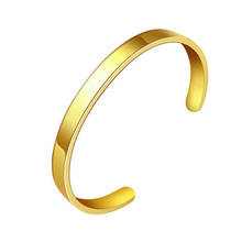 Pulseras simples de acero inoxidable para hombre y mujer, brazaletes de Color dorado/plateado, brazalete de 4/6/8mm, regalo de joyería 2024 - compra barato