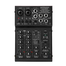 ammoon 4-Channel Mixing Console Digital Audio Mixer 2-band EQ Built-in 48V Phantom Power 5V USB Powered for Studio Recording DJ 2024 - buy cheap