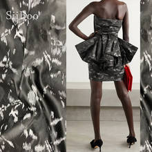 Женская парчовая ткань Siiboo, черная, плотная, с абстрактным французским принтом, в стиле граффити, sp6368 2024 - купить недорого