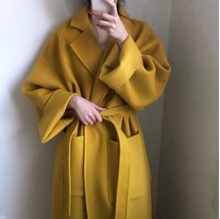 Women Elegant Winter wool Overcoat Long Bandage Woolen Coat Cardigan Loose Plus Size Abrigos Mujer Manteau Femme Hiver 2024 - buy cheap