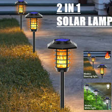 2 IN 1 LED Solar Flame Torch Lamp Outdoor Solar Garden Light Flame/White Light Waterproof Lamp Courtyard Path Lawn Spotlight 2024 - buy cheap