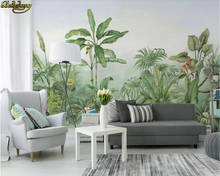 Beibehang-papel tapiz personalizado, mural pintado a mano, planta, plátano, árbol, pintura occidental, TV, fondo, pared, papel tapiz 3d 2024 - compra barato