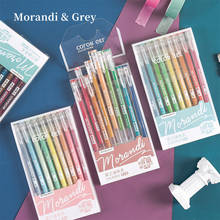 9Pcs Morandi Gray Pens Set Multi Color Gel Ink Pen Vintage Marker Liner 0.5mm Ballpoint Stationery Gift Office School Supplies 2024 - buy cheap