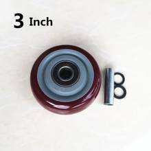 1 Pc 3 Inch Caster Single Wheel Jujube Red Double Bearing Pu Wear-resistant Flat Driver Cart 2024 - buy cheap