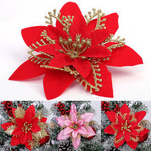 Искусственные цветы для украшения блестящие поддельные цветы DIY домашние свадебные декорации цветок голова Рождество 2024 - купить недорого