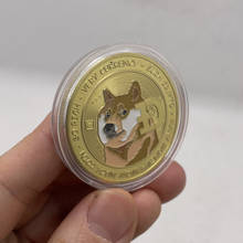 Dogecoin-monedas conmemorativas de perro chapado en oro, año de perro, colección de monedas, regalos, novedad 2024 - compra barato