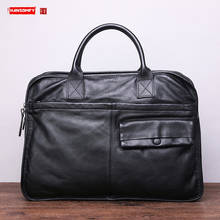 New Real-Leather Men's Bag Handbag transverse Shoulder Bag over-the-Shoulder Bag Business Casual Briefcase 2024 - buy cheap