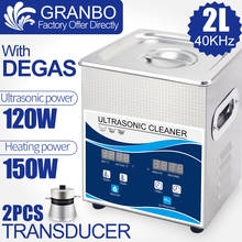 Granbo Digital Ultrasonic Cleaner Bath 2L Heater Timer Degas 120W Ultrasound Power Quality Piezoeletric Transducer 40khz Washer 2024 - buy cheap