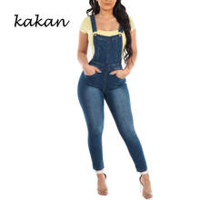 Kakan 2019 outono new best selling cinta sem mangas fino macacão jeans denim jumpsuit das mulheres 2024 - compre barato