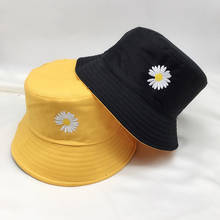Chapéu de verão bordado com margaridas, chapéu para mulheres, meninas, dobrável, viseira de sol, tampas de algodão, aba larga, chapéu de praia, panamá, novo 2021 2024 - compre barato