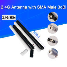 Antena Omni WIFI con conector de enchufe macho hembra RP SMA para enrutador inalámbrico, 2 piezas, 2,4G, 3dBi 2024 - compra barato