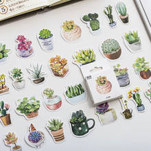 50PCS/box New Cute Succulent Plants Diary Paper Lable Sealing Stickers Crafts And Scrapbooking Decorative Lifelog DIY Stationery 2024 - buy cheap