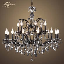 19th C. Rococo Smoky Crystal Chandeliers Modern Rustic Candle Indoor Lights Fixture Bedroom Living Room Farmhouse Lamps Lustre 2024 - buy cheap