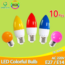 10pcs Led Bulb E14 E27 3W G45 C35 RGB LED Lamp Colorful Led candle Light SMD 2835 AC 220V 240V Flashlight Globe Bulbs Home Decor 2024 - compre barato