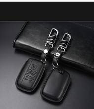 Capa de couro genuíno para chave de carro, luxuosa, capinha para land rover range rover sport evoque freelander 2 xj xjl jaguar xe xf _ v12 f x 2024 - compre barato