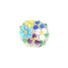 DoreenBeads Lampwork Glass Beads Oval Multicolor Flower Fashion DIY Jewelry Gifts About 21mm x 20mm, Hole: Approx 2.6mm, 1 Piece 2024 - buy cheap