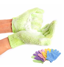 Guantes exfoliantes para ducha, cepillo corporal para dedos, Toalla de baño, guante exfoliante corporal, esponja de baño, ducha de espuma para SPA 2024 - compra barato