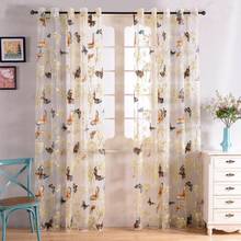 Topfinel Beautiful Printed Butterfly Sheer Curtains Tulles Window for Living Room Bedroom Kitchen Girls Room Voile Curtains 2024 - buy cheap