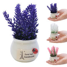 1PC Simulation Plant Ornaments Flowerpot Lavender Artificial Flower Office Decoration Accessorie Living Room Bedroom Gift 2024 - buy cheap