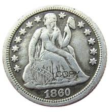 США Свобода сидение монеты 1860 P/S посеребренные копии монеты 2024 - купить недорого