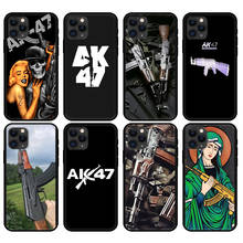 Funda de tpu negra para iphone 5 5s se 2020 6 6s 7 8 plus x 10 XR XS 11 12 mini pro MAX, carcasa trasera AK47 Gun 2024 - compra barato