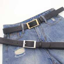 Clothes Accessories Belt Faux Leather Buckle Men Belt Alloy Square Elastic Waist Strap Belts For Jeans Birthday Gift 2024 - buy cheap