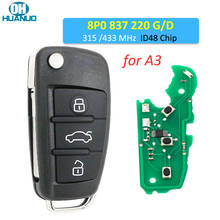 Llave remota inteligente con 3 botones, mando a distancia con Chip ID48 de 315/434MHz para Audi A3, S3, A4, S4, TT, 8P0, 837, 220 D, hoja HU66, 8P0837220D/G 2024 - compra barato