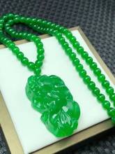 Excellent Myanmar Jade Pendant Sold Pi Xiu Beast Amulet Lucky Talisman Mala Bead Hanging Necklace 2024 - buy cheap