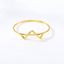 Nova venda quente bonito triângulo irregular cor do ouro anéis de aço inoxidável para mulheres meninas moda melhor amigo presentes festa jóias 2024 - compre barato