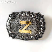 Letters Z Cowboy Belt Buckle Men's Floral Belt Buckle for 4cm PU Belts Mens High Quality Jeans Accessories for Belts 3D Buckles 2024 - buy cheap