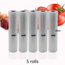5 Rolls/Lot  Home Kitchen Food Vacuum Bag For Vacuum Sealer Storage Bags Food Fresh Keeping Food Saver 25cm*500cm 2024 - buy cheap