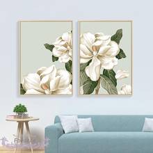 Pintura en lienzo de hojas verdes florales blancas nórdicas, póster minimalista botánico, impresión artística de pared, imágenes, decoración moderna del hogar 2024 - compra barato