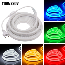 110V 220V LED Neon Strip Light SMD2835 120LEDs/M Flexible Neon Rope Tube with EU US Plug Waterproof Ribbon White /Warm White 2024 - buy cheap