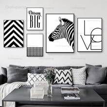 Preto e branco animal zebra pintura da lona decoração casa imagem abstrata para sala de estar quarto dormitório parede arte decoração cartaz 2024 - compre barato