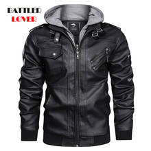 New Men's Leather Jackets Autumn Casual Motorcycle Hooded Jacket Biker Punk Winter Coats for Male Brand Clothing EU Size S-3XL 2024 - compre barato