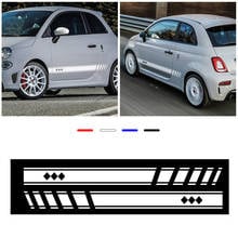 Для Abarth боковые полосы юбка наклейки обертывания наклейки для тела графика для FIAT 500 1 пара (L + R) 2024 - купить недорого