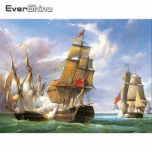 Evershine 5D Diamond Painting Full Square Landscape Sailboat Diamond Embroidery Scenery Sea Diamond Mosaic Cross Stitch Kit Bead 2024 - buy cheap