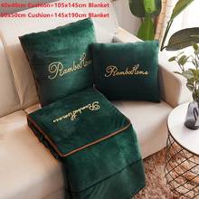 1pc Embroidery Cushion Blanket Thicken Velvet Quilted Blanket Office Functional Zipper Cushion Pillow Uses As Sofa Blanket 2024 - buy cheap
