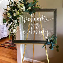 Bienvenido a nuestro espejo de boda, pegatina de pared, el mejor día, boda, pareja, calcomanía de pared, decoración del hogar para sala de estar 2024 - compra barato