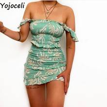 Yojoceli-Vestido corto de gasa para verano, minivestido Sexy de encaje con tirantes y volantes para mujer, ajustado, informal y elegante 2024 - compra barato