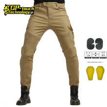 Calça jeans masculina para motociclista, equipamento de motocross com proteção 2024 - compre barato