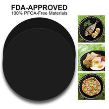 1/2pcs Round Non-Stick Barbecue Grill Mat Reusable Heat Resistant Cooking Grilling Sheet Mat 24 cm BBQ tools Accessories 2024 - buy cheap